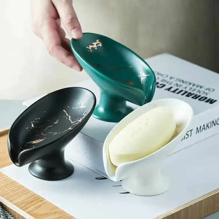 Luxury Ceramic Soap Dish with Drainage Design